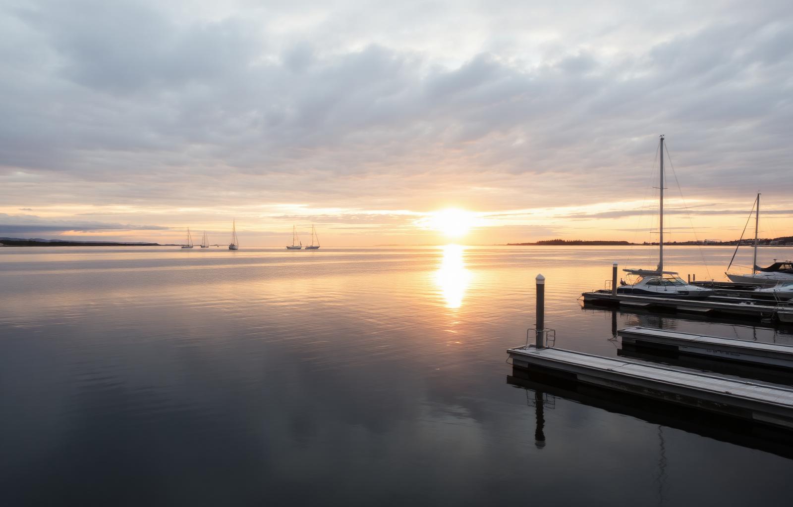 Sunset over Georgian Bay in Midland, Ontario